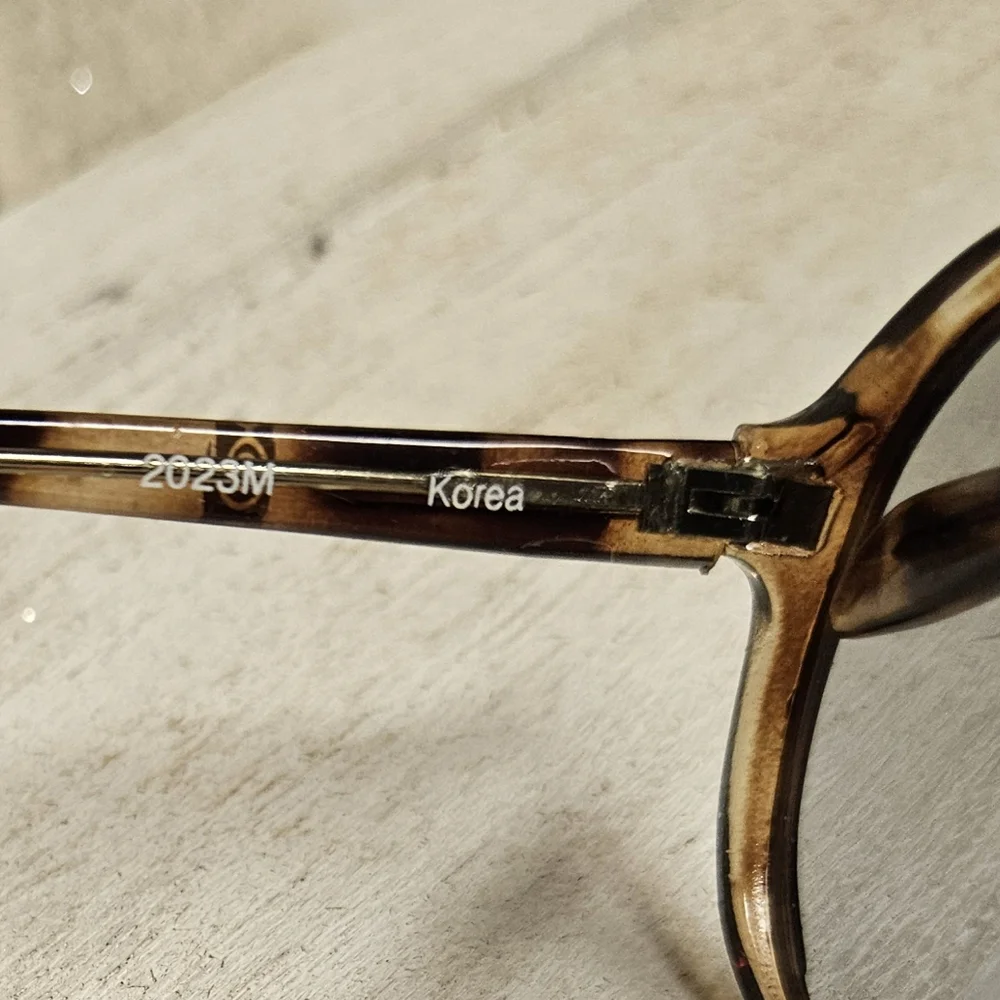 Vintage Oversized Round 70's Corning  Faux Tortoise Shell Eyeglasses 2023M Korea - Picture 8 of 10
